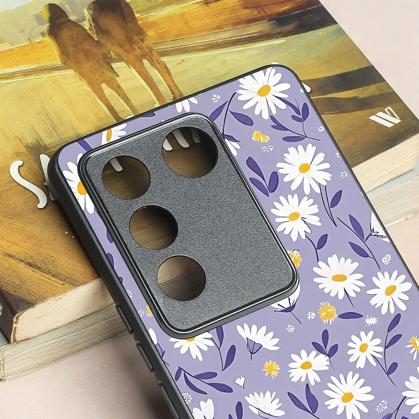 Lavender Daisies metal back case for Vivo V27