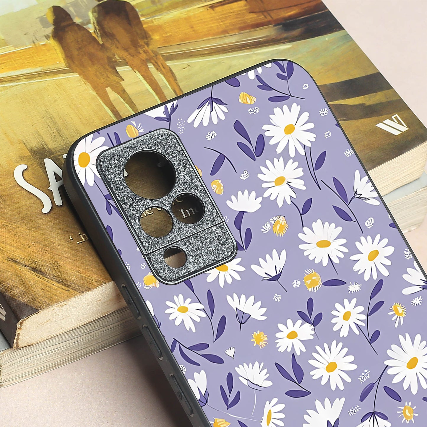 Lavender Daisies metal back case for Vivo V21