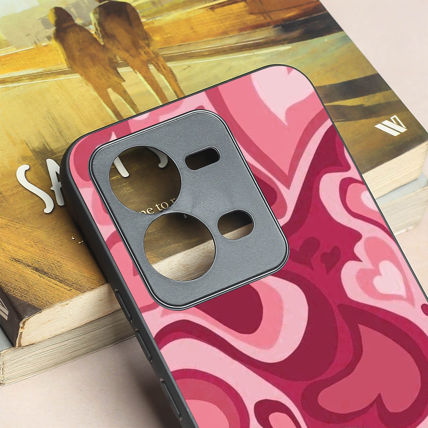 Valentine Wave Marble metal back case for Vivo V25