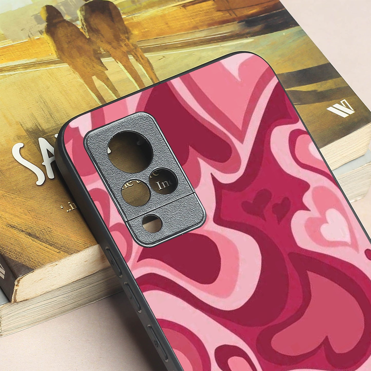 Valentine Wave Marble metal back case for Vivo V21