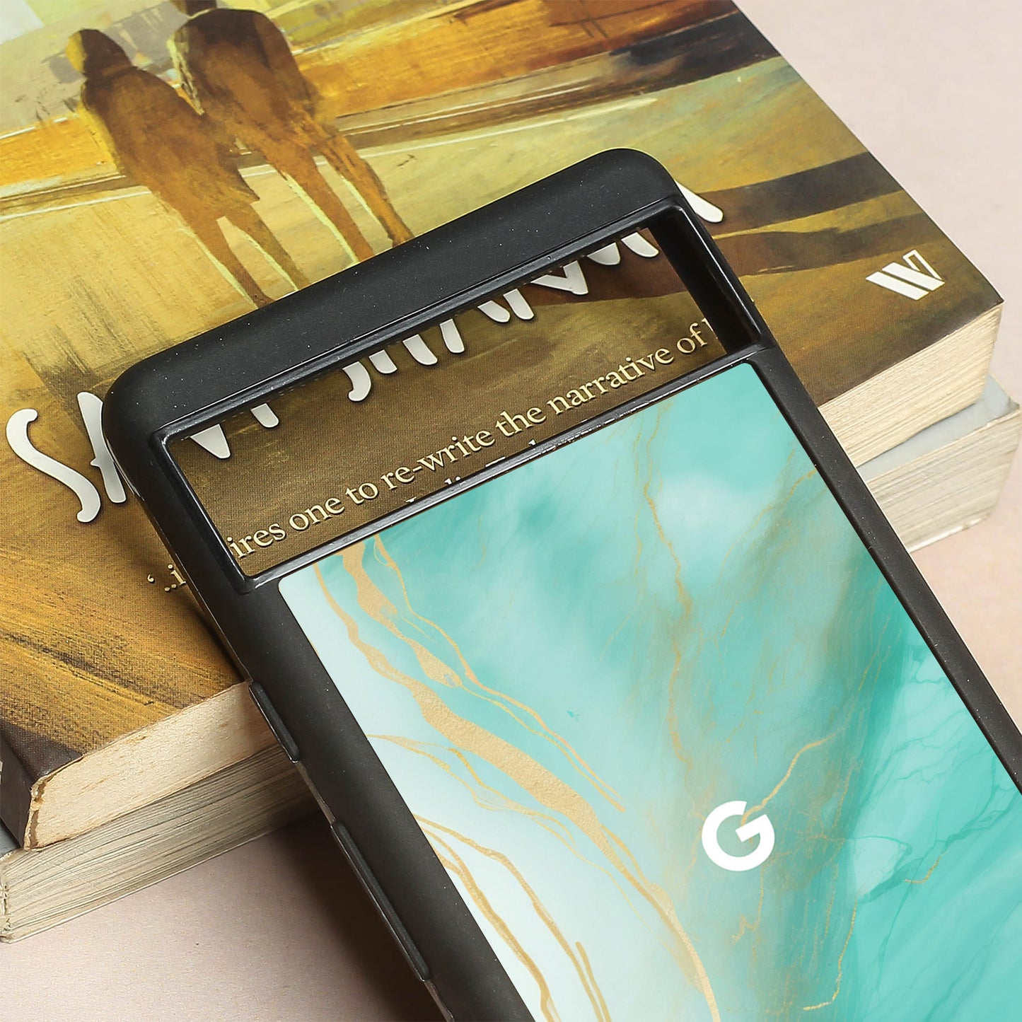 Green Luxe Marble metal back case for Google Pixel 6a