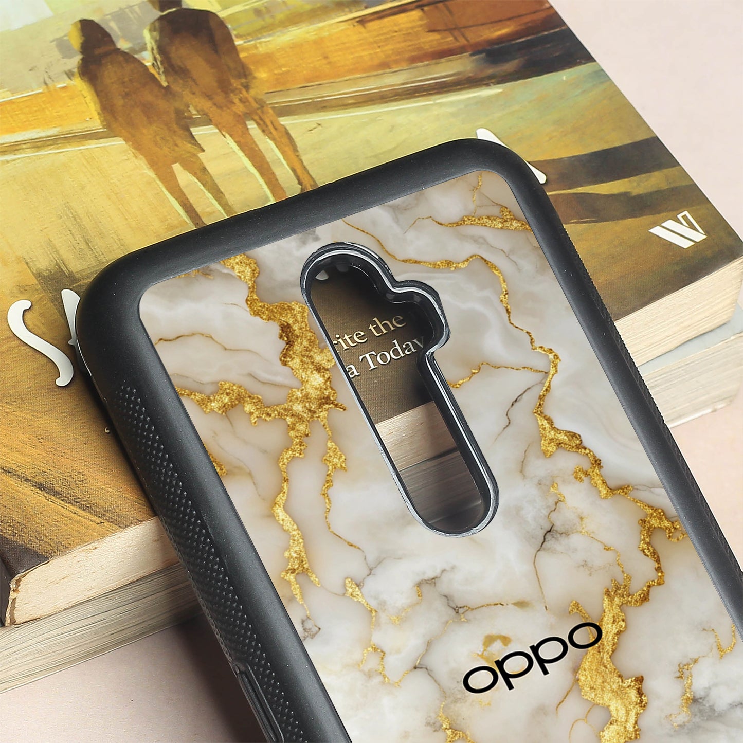 Gold Vein Glory metal back case for Oppo Reno2 F