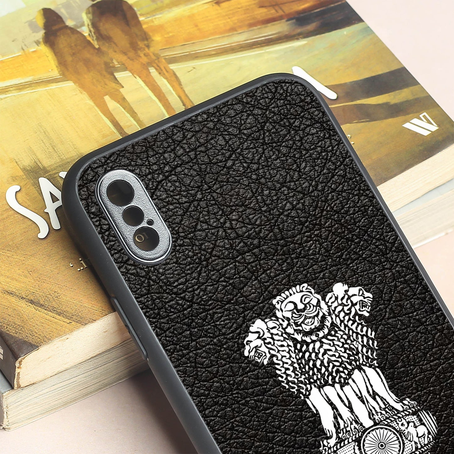 Black Satyamev Jayate metal back case for Apple Iphone X/XS