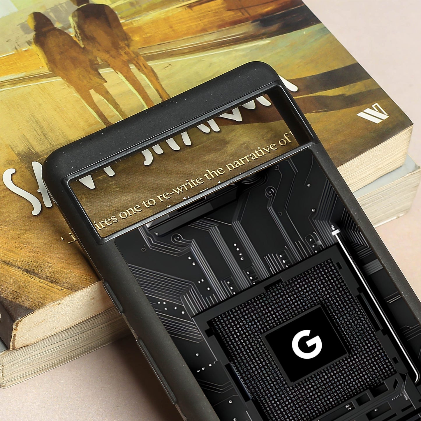 Microchip metal back case for Google Pixel 6a