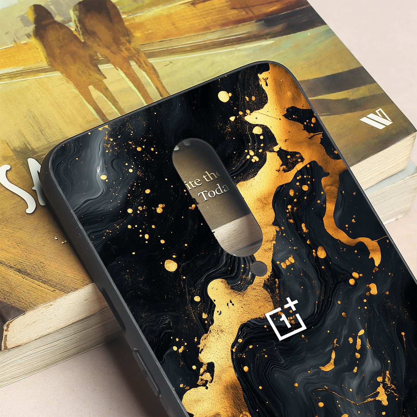 Black Gold Blaze metal back case for Oneplus 7 Pro