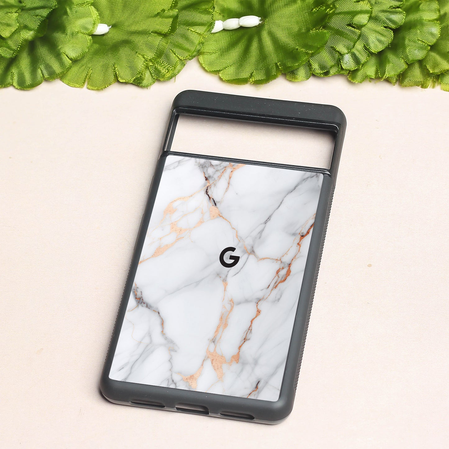 Copper Luxe Marble metal back case for Google Pixel 7a