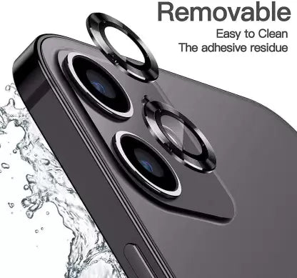 Black Metallic camera ring lens guard for Apple iphone 12 - Kemarco