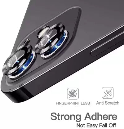 Black Metallic camera ring lens guard for Apple iphone 12 - Kemarco