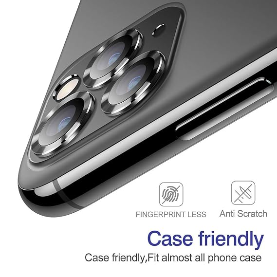 Black Metallic camera ring lens guard for Apple iphone 14 Pro Max - Kemarco