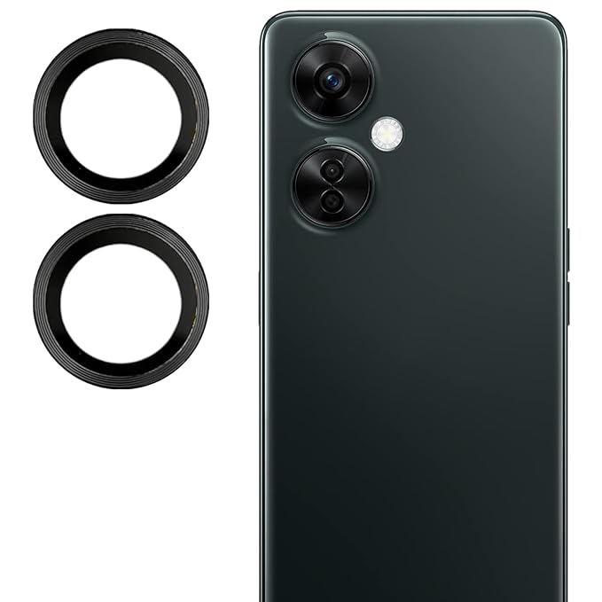 Black Metallic camera ring lens guard for Oneplus Nord Ce 3 Lite - Kemarco