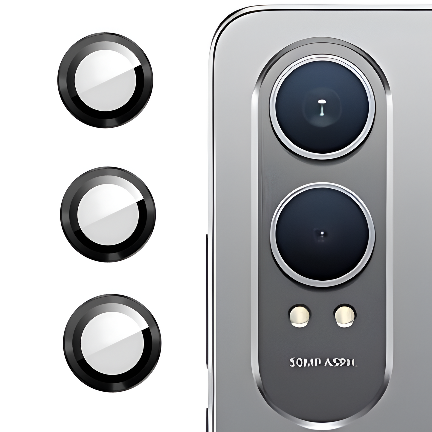 Black Metallic camera ring lens guard for Oneplus Nord Ce 4 Lite - Kemarco