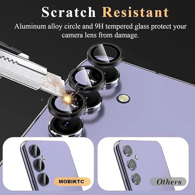 Black Metallic camera ring lens guard for Oppo F21 Pro 5G - Kemarco