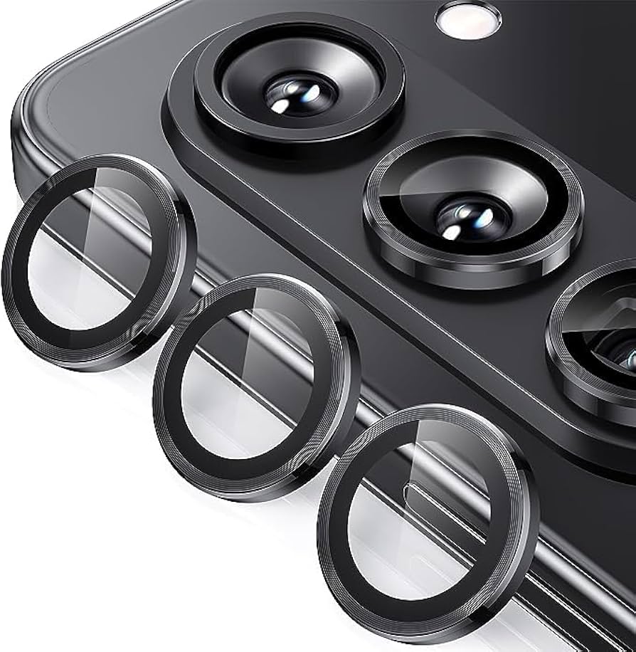 Black Metallic camera ring lens guard for Samsung Galaxy Z Fold 5 - Kemarco
