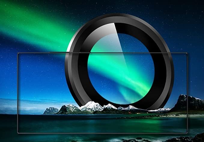 Black Metallic camera ring lens guard for Samsung S23 5G - Kemarco
