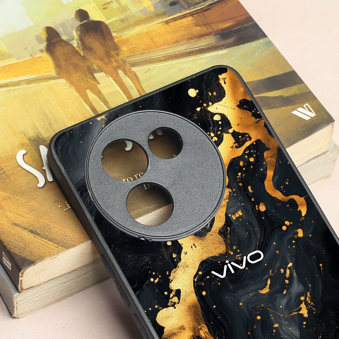 Black Gold Blaze metal back case for Vivo V30e