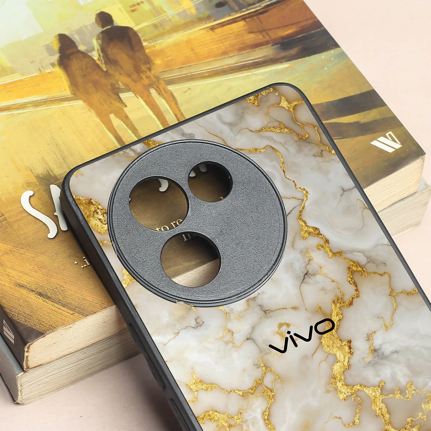 Gold Vein Glory metal back case for Vivo V30e