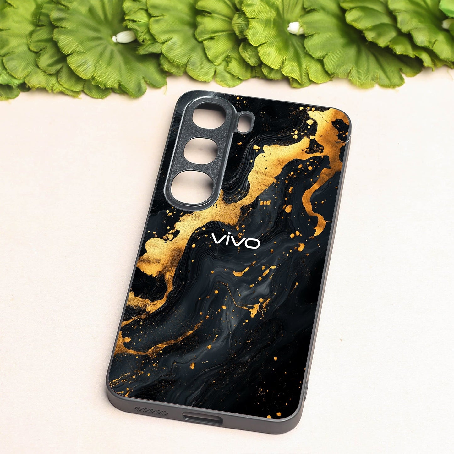 Black Gold Blaze metal back case for Vivo Y300