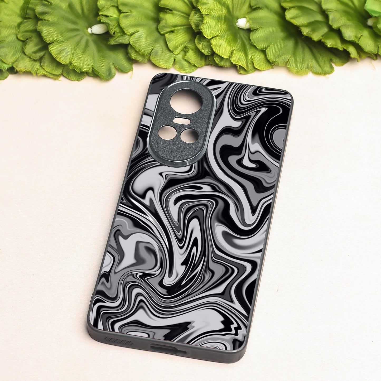 Blackout Marble metal back case for Oppo Reno 10 Pro