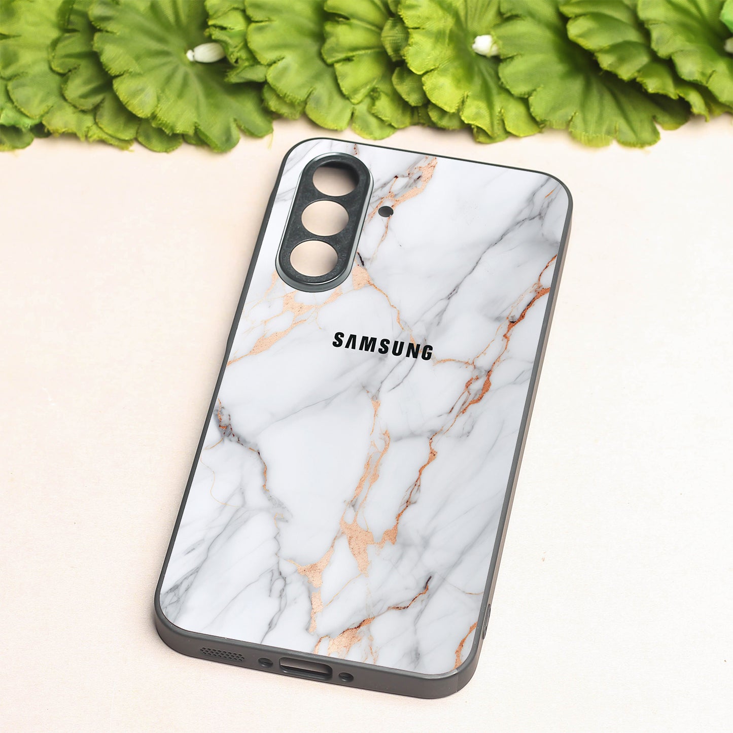 Copper Luxe Marble metal back case for Samsung A56