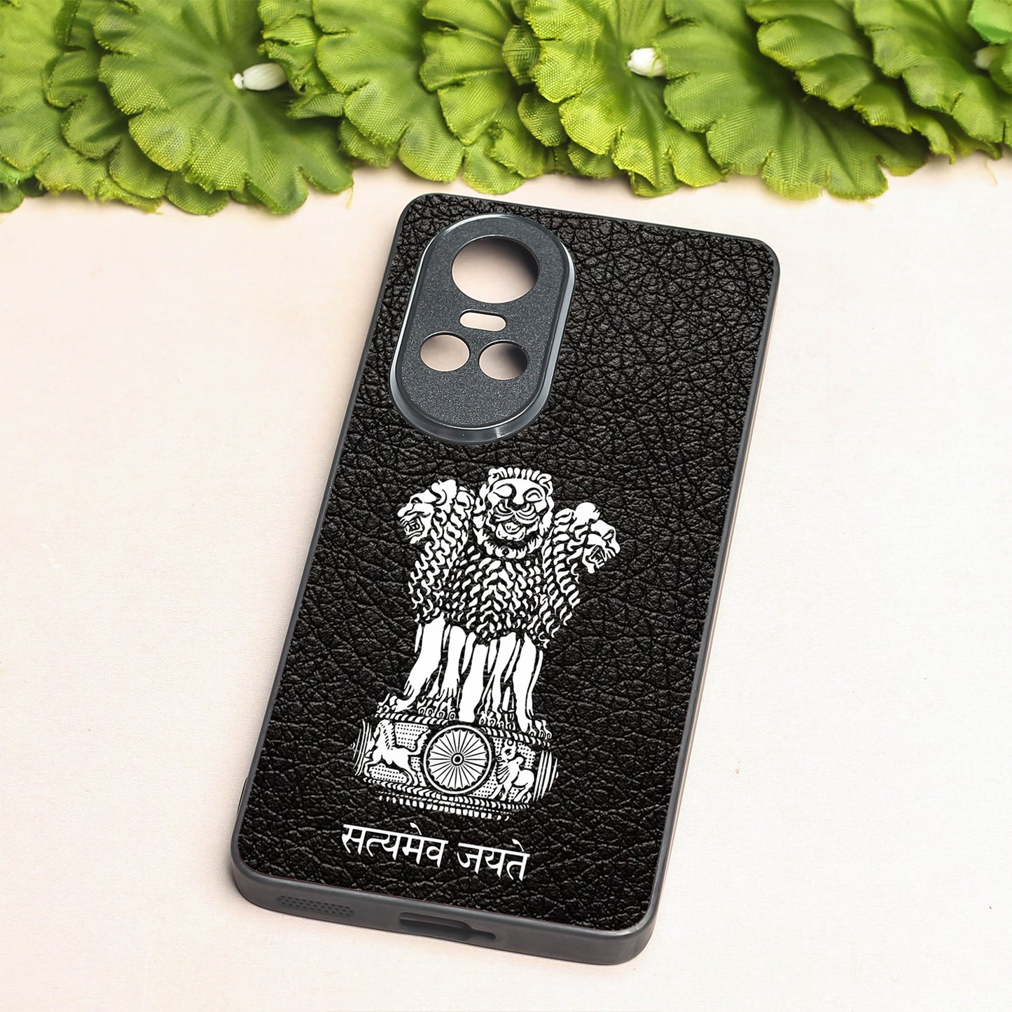 Black Satyamev Jayate metal back case for Oppo Reno 10