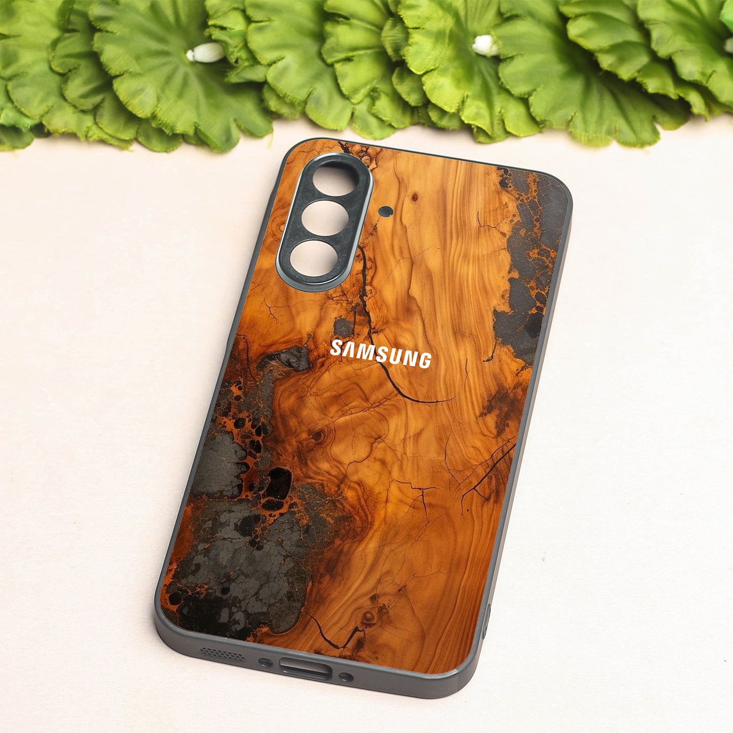 Lava Oak metal back case for Samsung A56