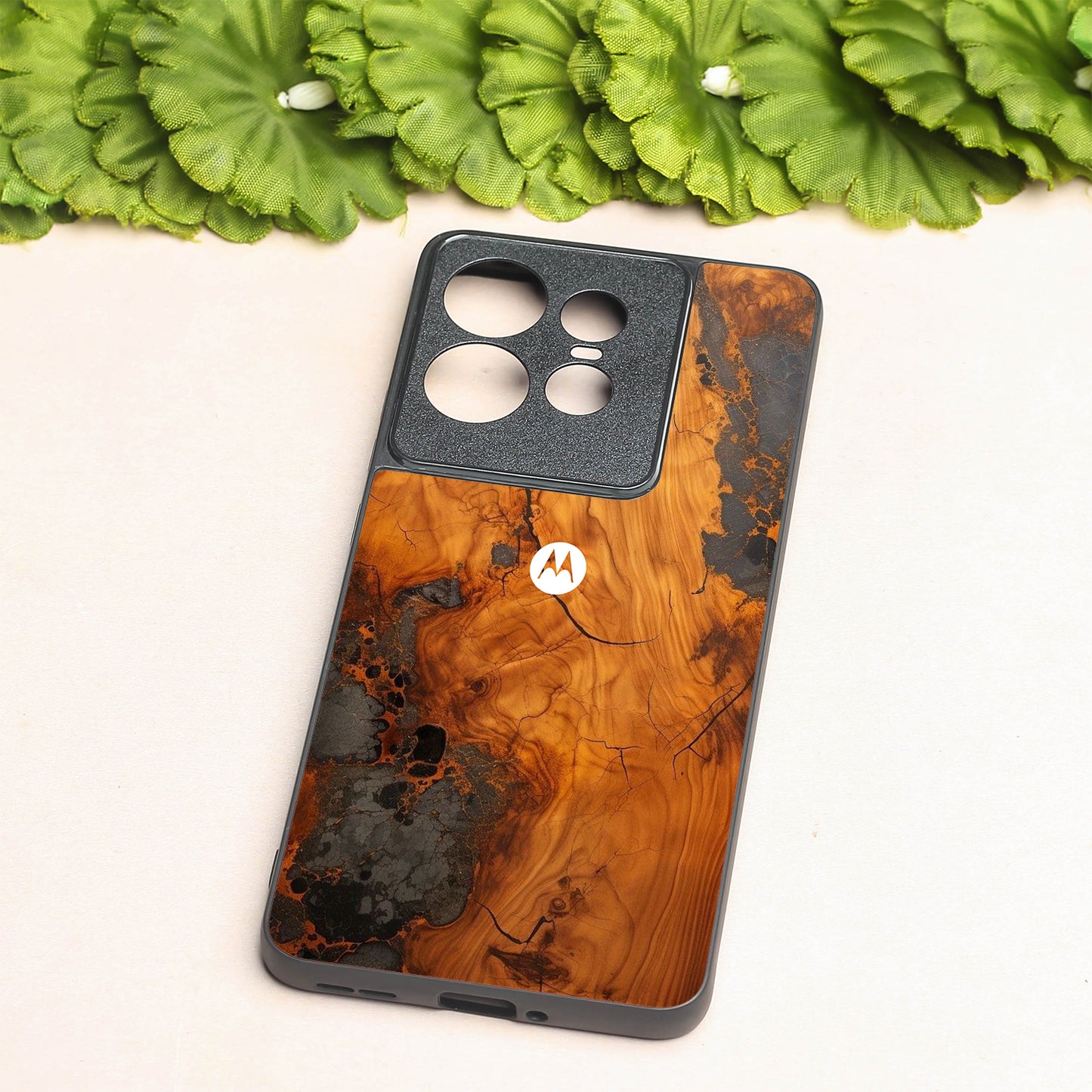 Lava Oak metal back case for Motorola Edge 50 Pro