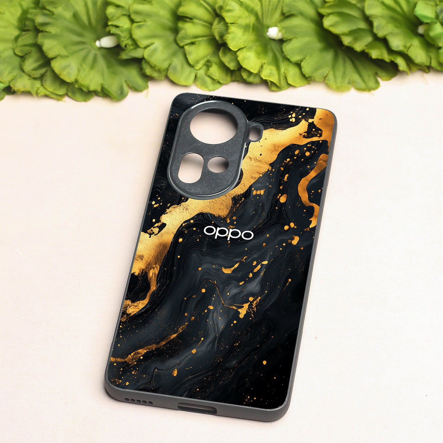 Black Gold Blaze metal back case for Oppo Reno 11