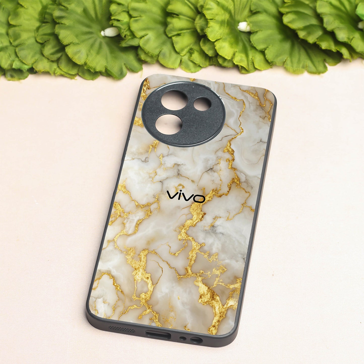 Gold Vein Glory metal back case for Vivo V30e
