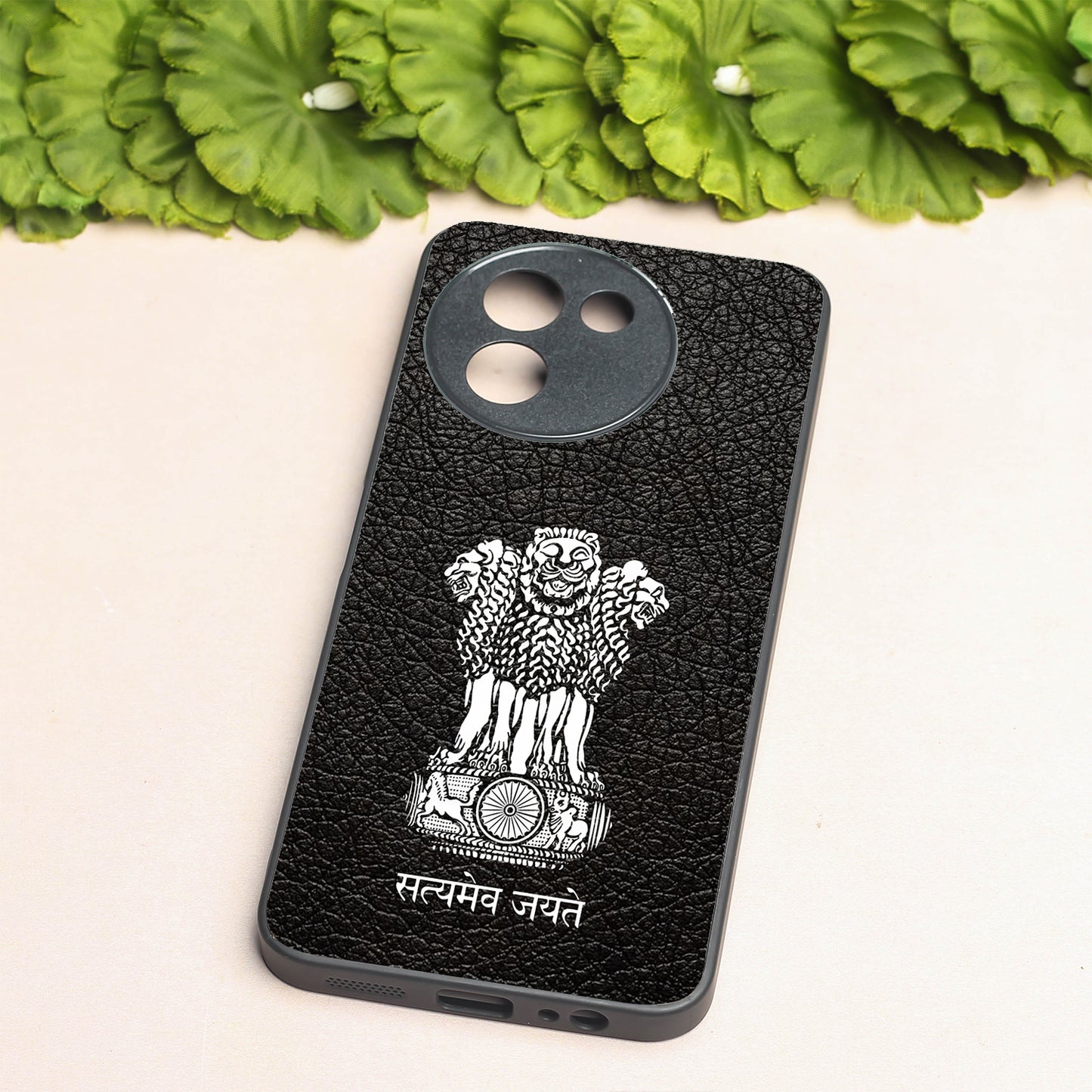 Black Satyamev Jayate metal back case for Vivo V30e