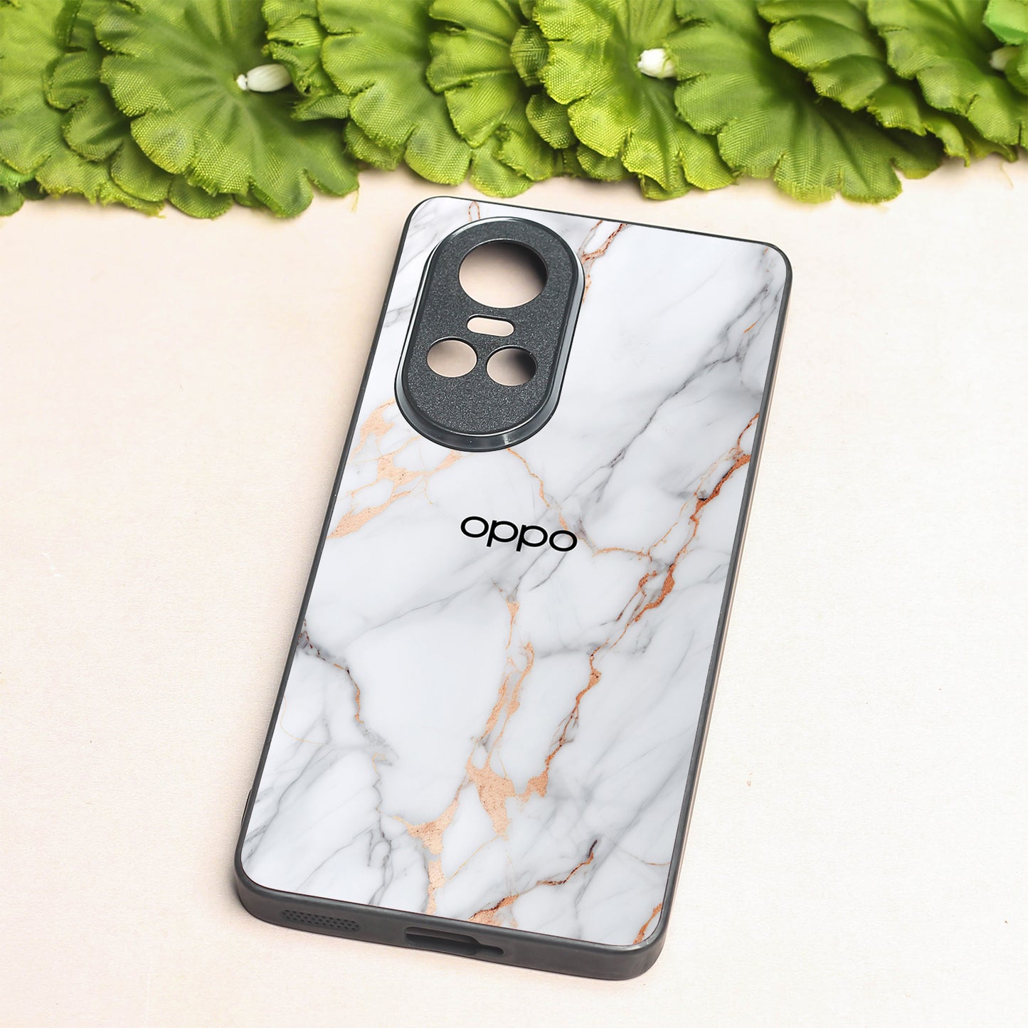 Copper Luxe Marble metal back case for Oppo Reno 10