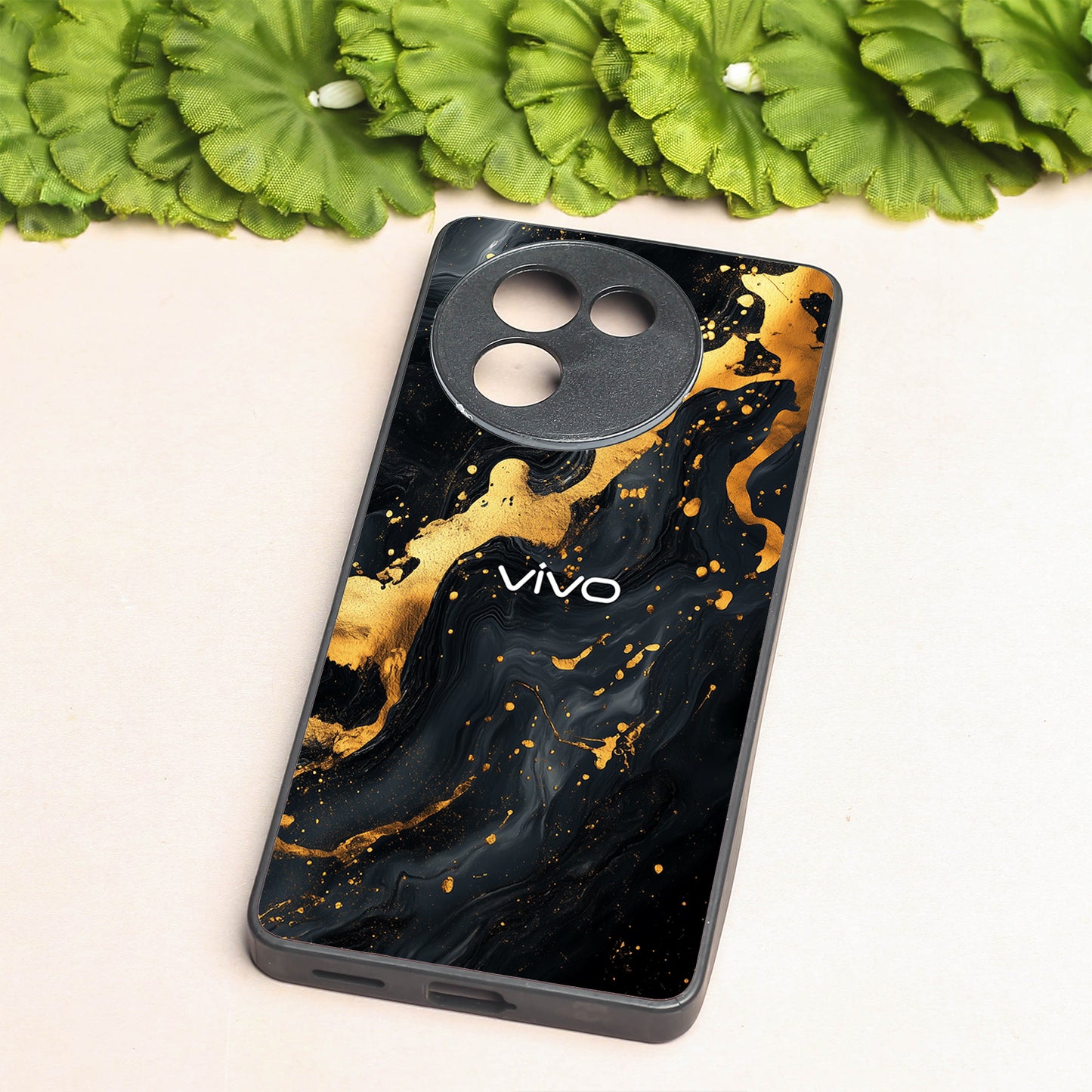 Black Gold Blaze metal back case for Vivo T3X