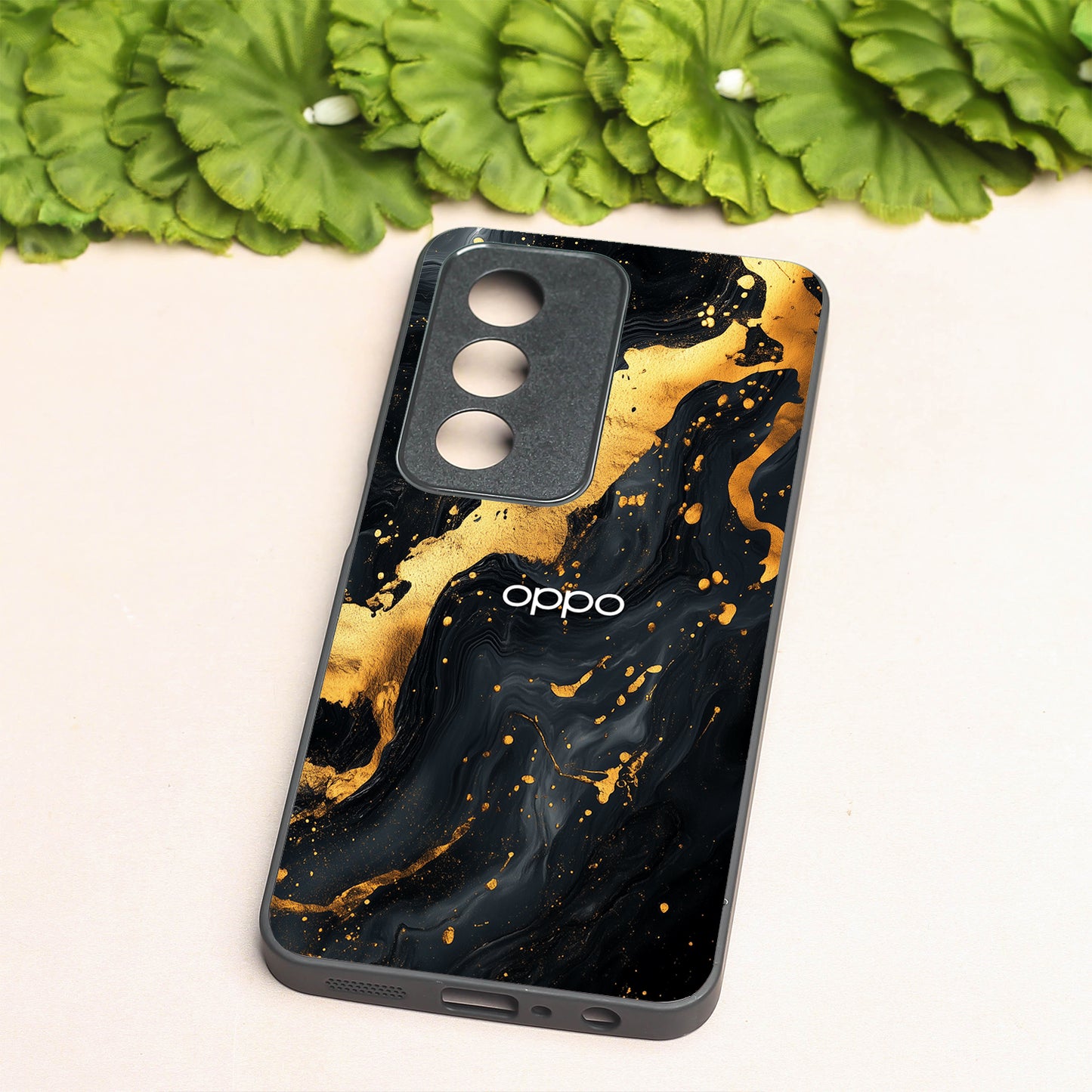 Black Gold Blaze metal back case for Oppo K12X