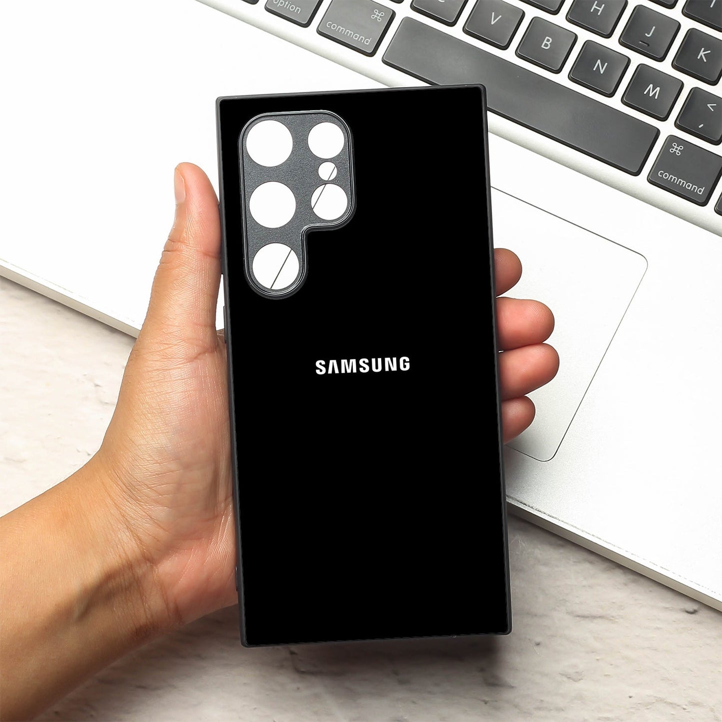Black metal back case for Samsung S24 Ultra