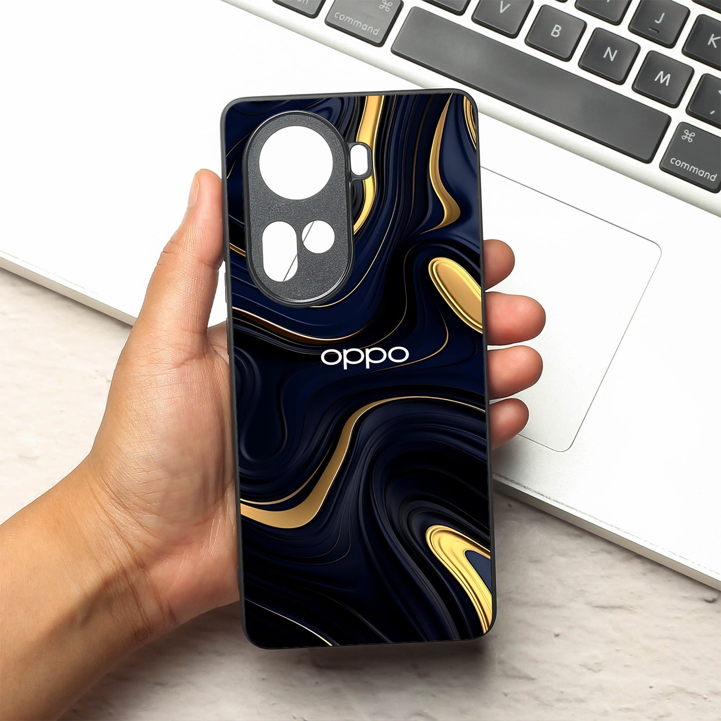 Noir Gold metal back case for Oppo Reno 11