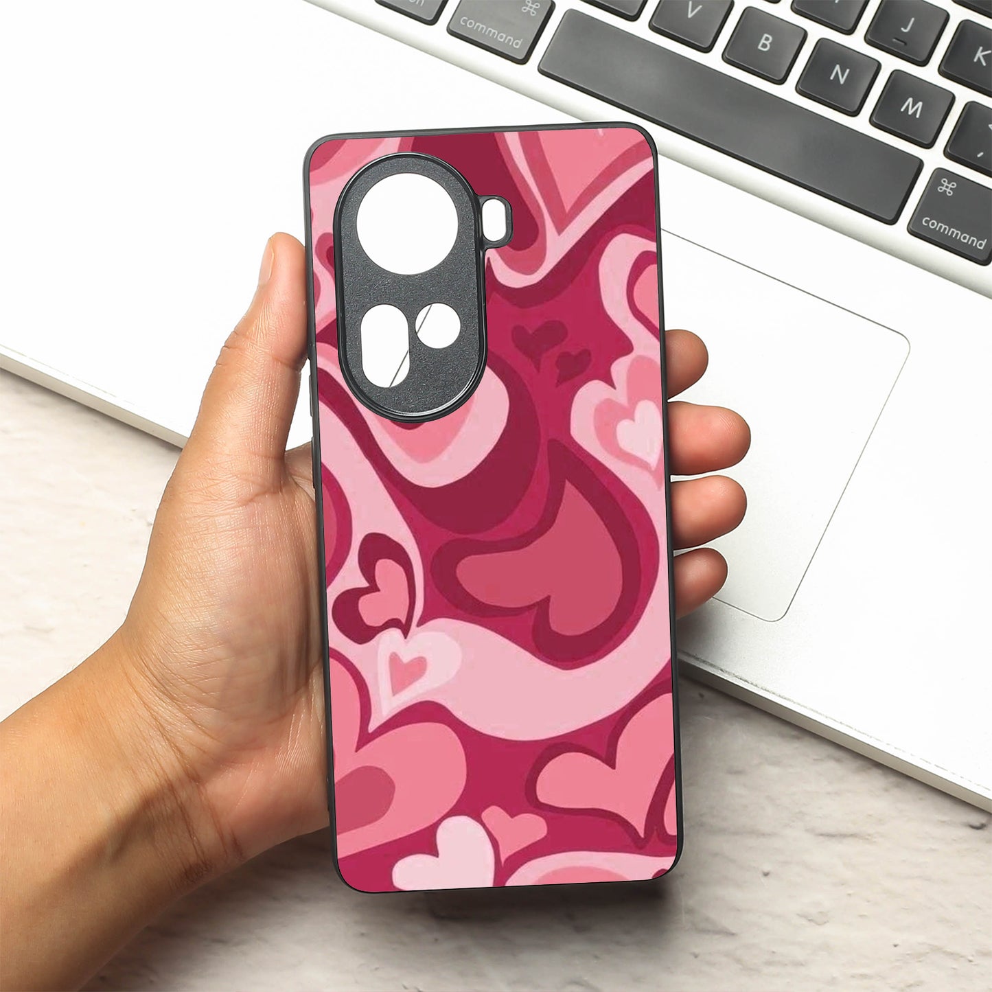 Valentine Wave metal back case for Oppo Reno 11