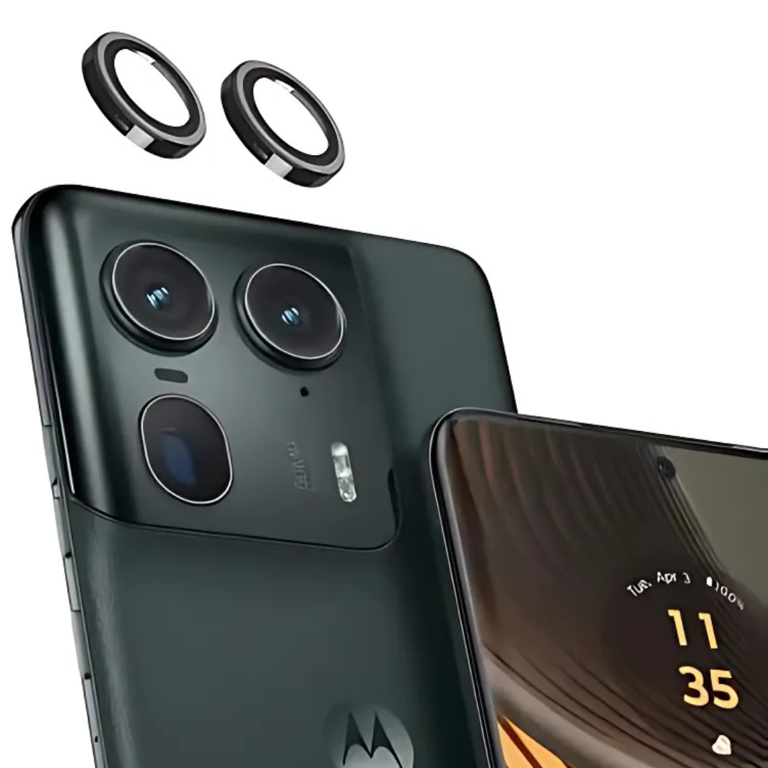 Black Metallic camera ring lens guard for Motorola Edge 50 Ultra