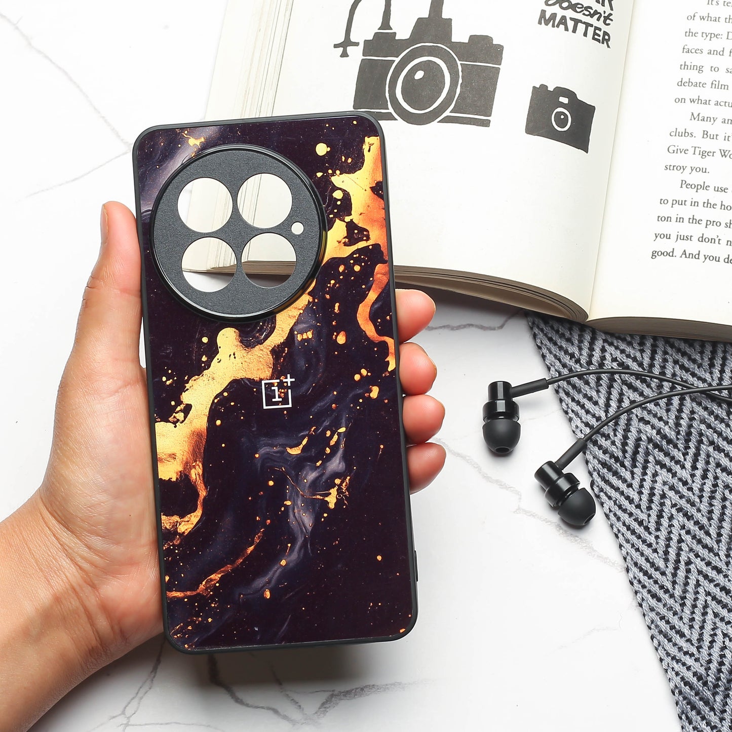 Black Gold Blaze metal back case for OnePlus 13R