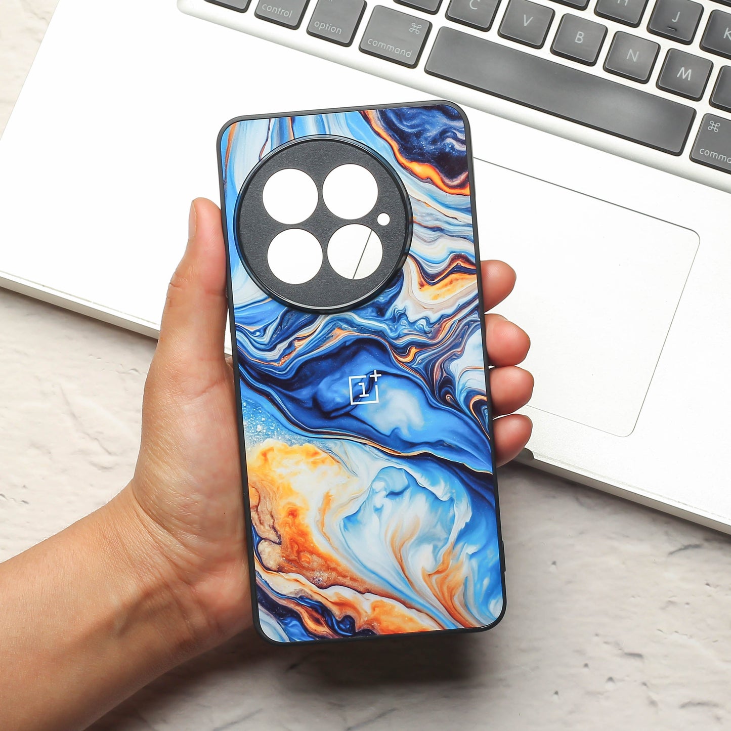 Blue Opulent metal back case for OnePlus 13