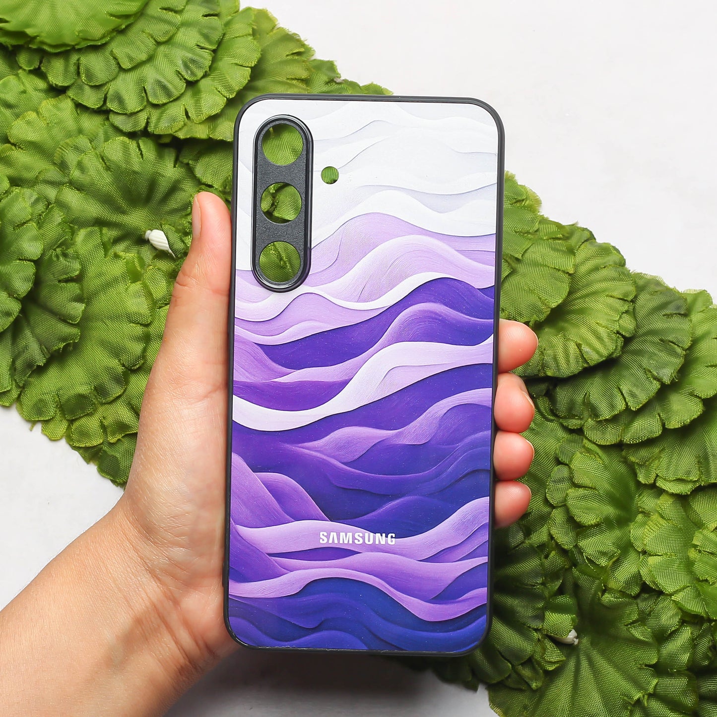 Purple Crest metal back case for Samsung S23 FE