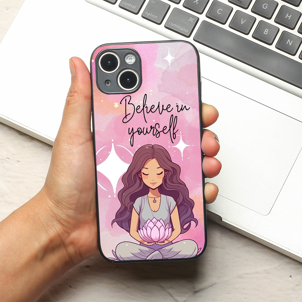 Lotus Girl metal back case for Apple Iphone 15