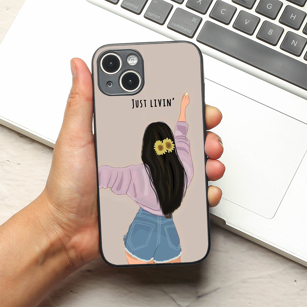 Just Livin metal back case for Apple Iphone 14