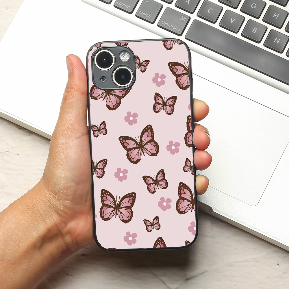 Butterfly Bloom metal back case for Apple Iphone 15