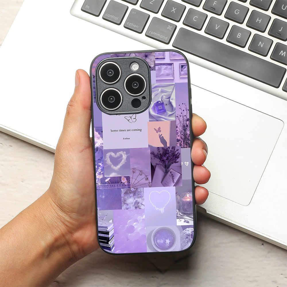 Lavender Dreams metal back case for Apple Iphone 14 Pro