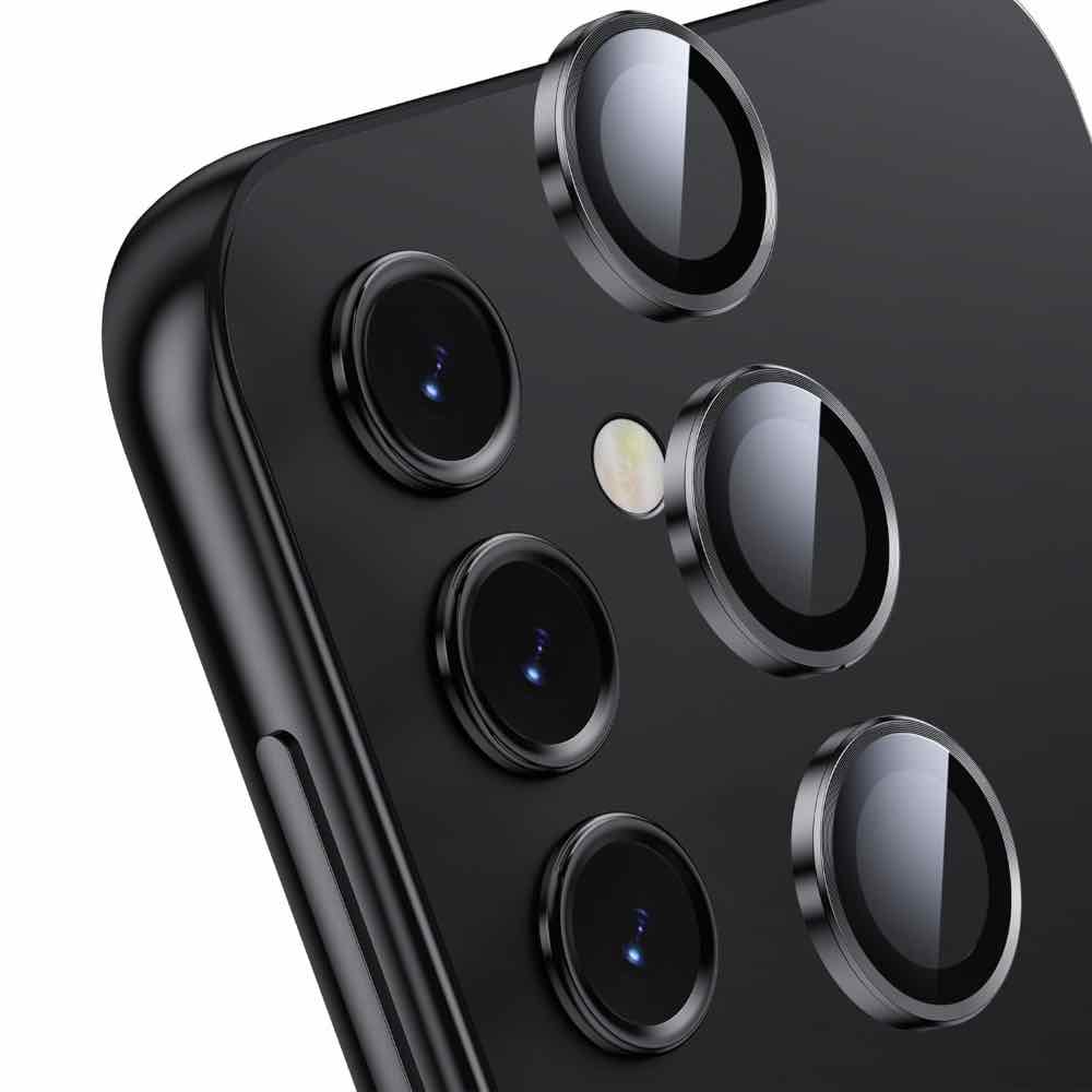 Black Metallic camera ring lens guard for Samsung A35