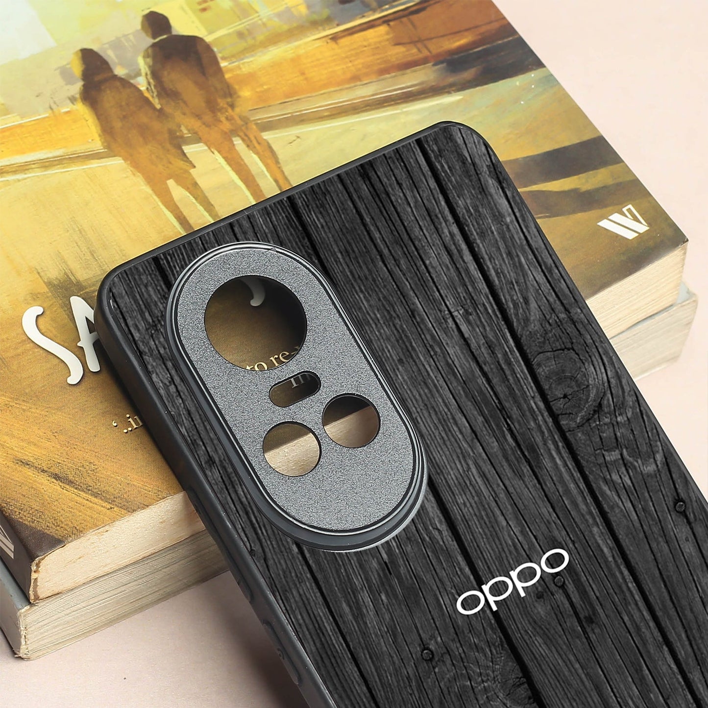 Dark Wood metal back case for Oppo Reno 10 Pro