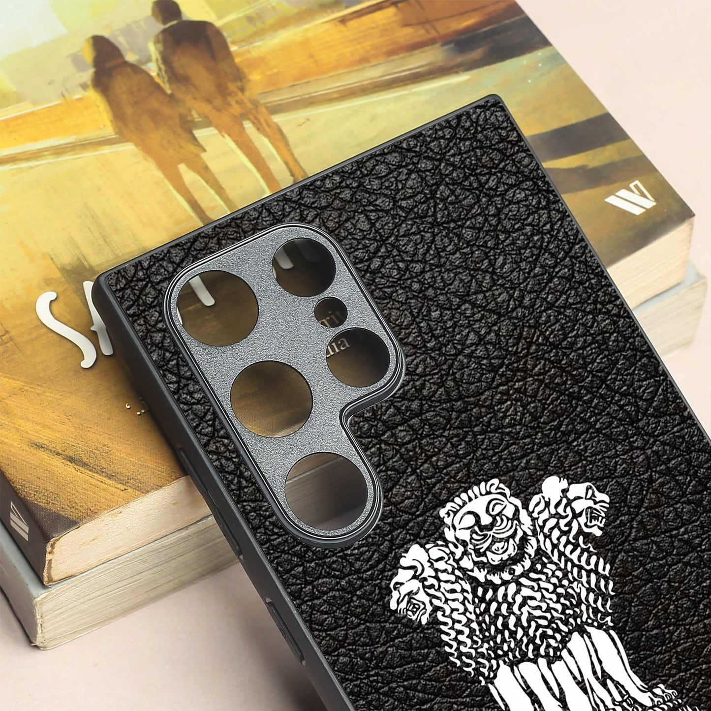 Black Satyamev Jayate metal back case for Samsung S24 Ultra