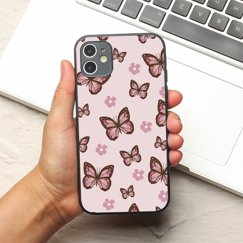 Butterfly Bloom metal back case for Apple Iphone 12
