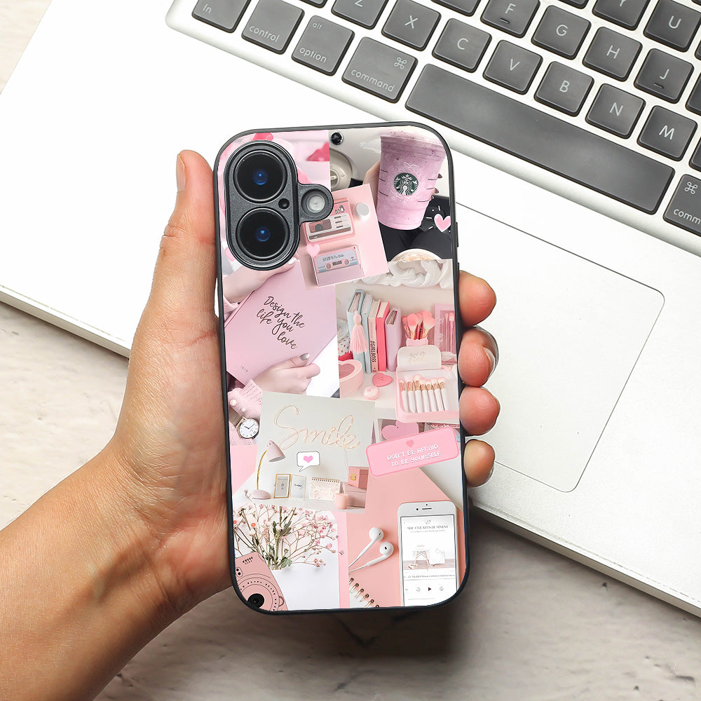 Pinkspiration metal back case for Apple Iphone 15