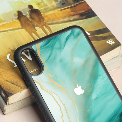 Green Luxe Marble metal back case for Apple Iphone Xs Max