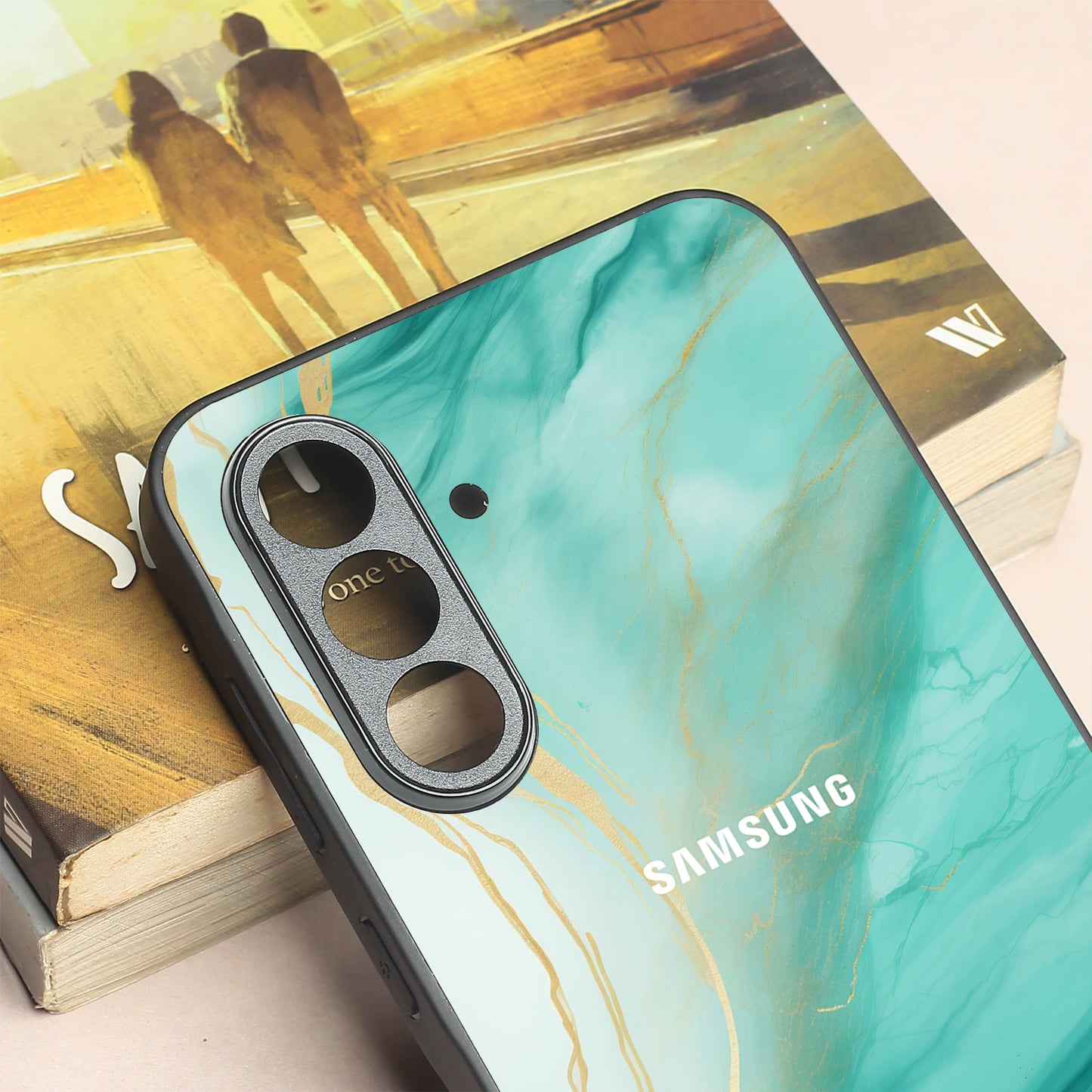 Green Luxe Marble metal back case for Samsung A56